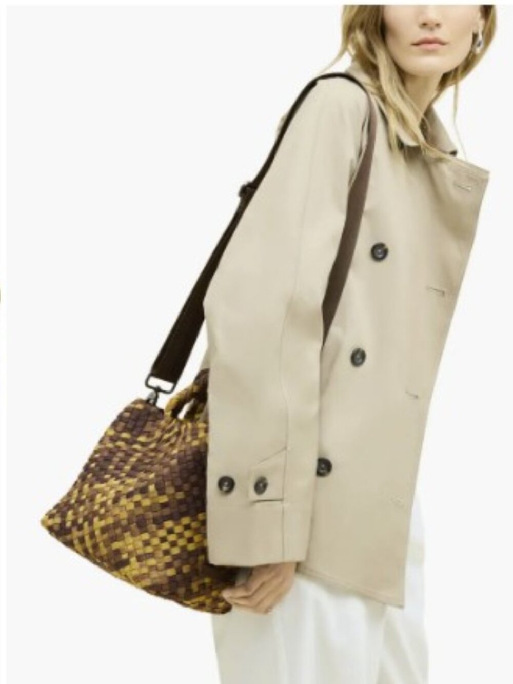 NAGHEDI Small St. Barths Tote - TORTOISESHELL - woven purse